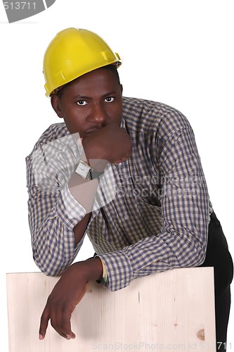Image of Young african american carpenter