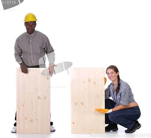 Image of carpenter and woman carpenter