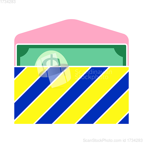 Image of Birthday Gift Envelop Icon With Money