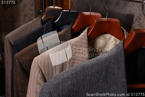 Image of Coats on Clothes hanger