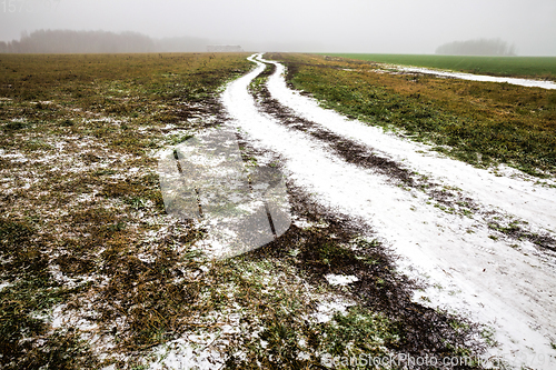 Image of winter road with ruts