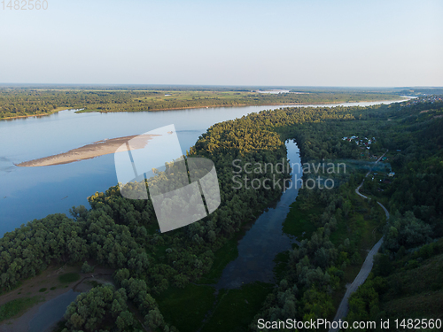 Image of Aerial view of big siberian Ob river