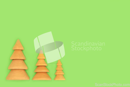 Image of Christmas Tree Minimal Eco Design on Green 