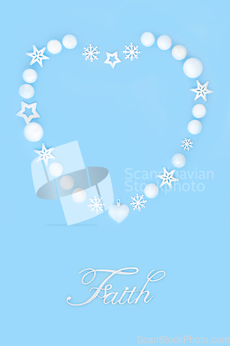 Image of Faith at Christmas with Heart Shaped Wreath