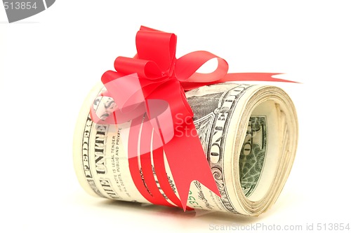 Image of rolled dollars gift