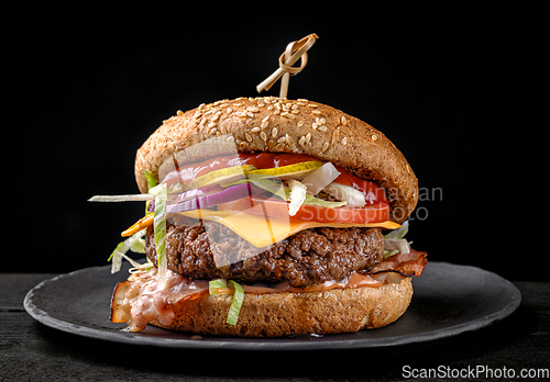 Image of fresh tasty burger