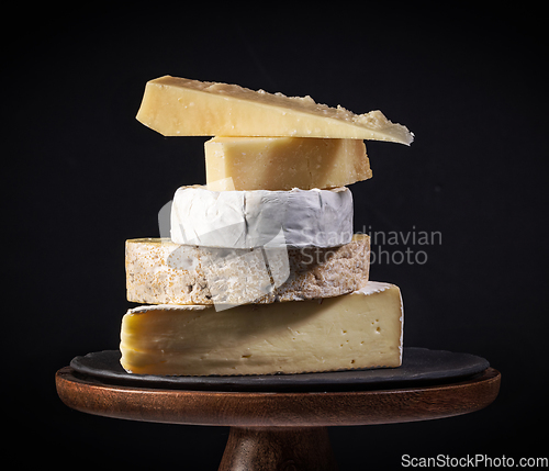 Image of stack of various cheese