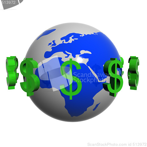 Image of Dollars near the earth