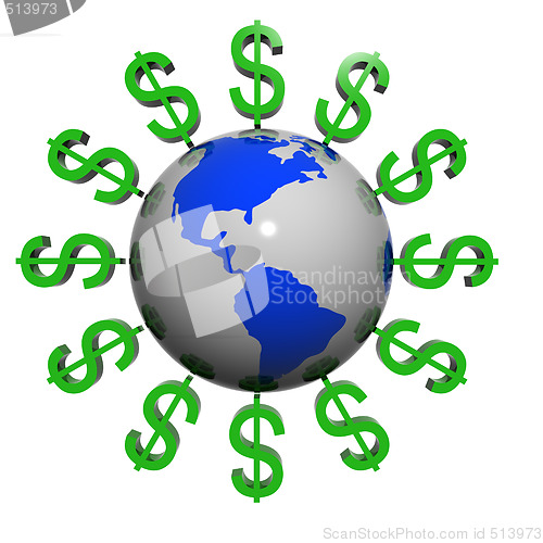 Image of Dollars near the earth