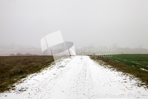 Image of winter road with ruts