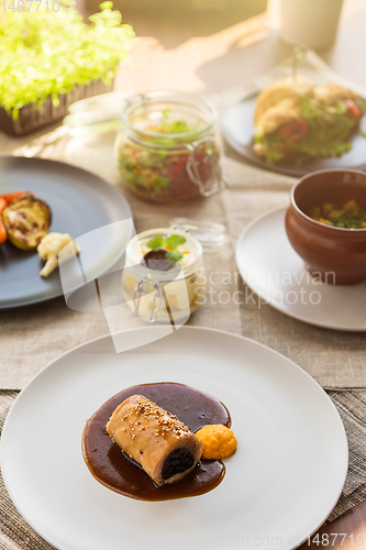 Image of Dishes on the restaurant table