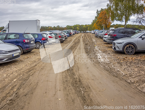 Image of muddy car park