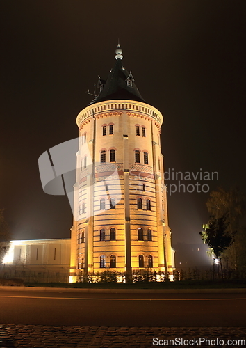 Image of Illuminated Tower in Goerlitz, Germany