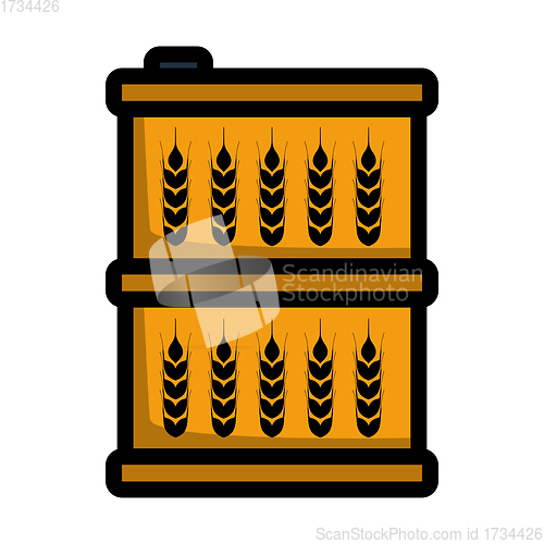 Image of Barrel With Wheat Symbols Icon