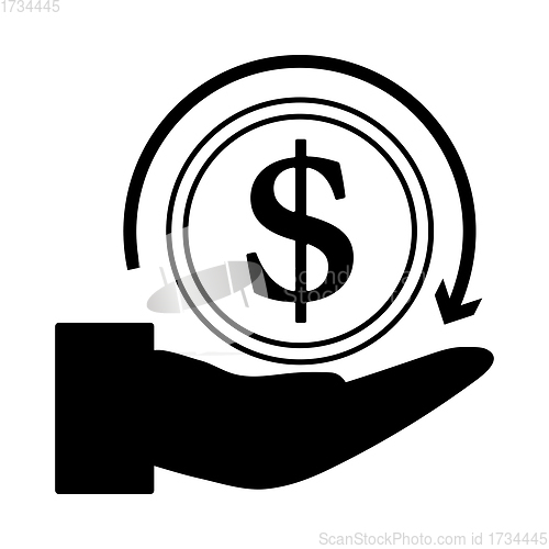 Image of Cash Back Coin To Hand Icon