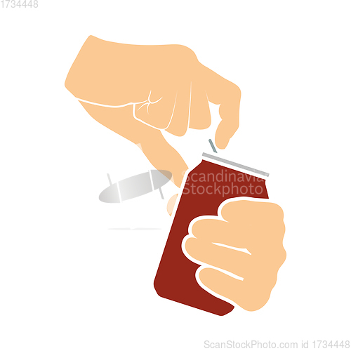 Image of Human Hands Opening Aluminum Can Icon