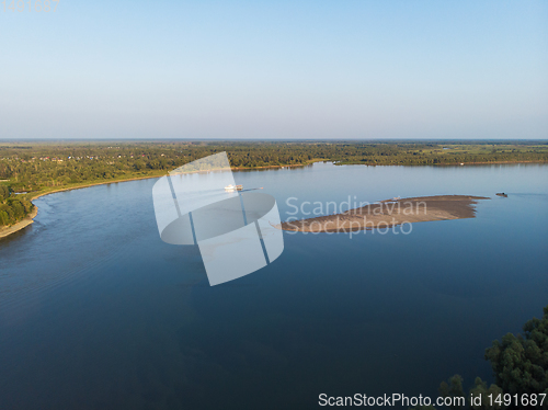 Image of Aerial view of big siberian Ob river