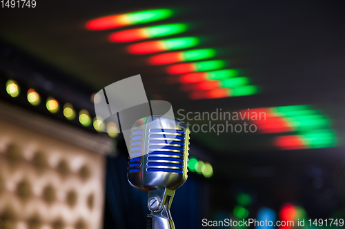 Image of retro microphone at concert
