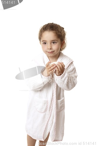 Image of Little girl holding soap