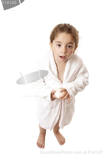 Image of Little girl ready for shower or bath