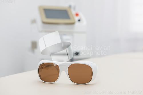 Image of Protective glasses on laser epilation equipment