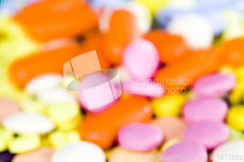 Image of real tablets , out of focus