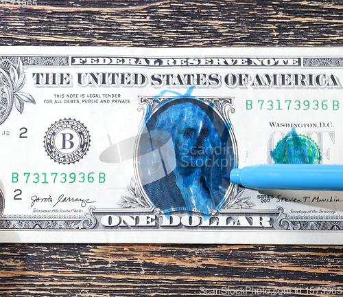 Image of painted one American dollar