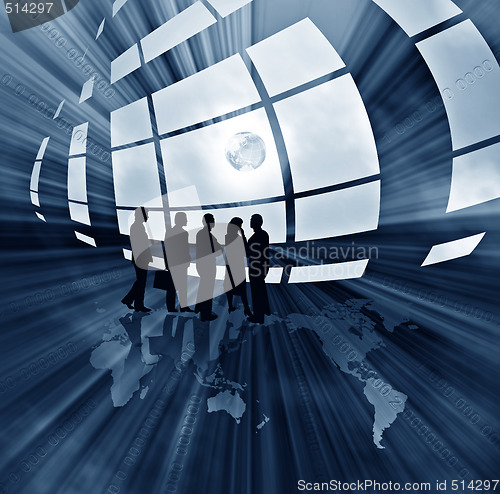 Image of abstract business illustration with globe
