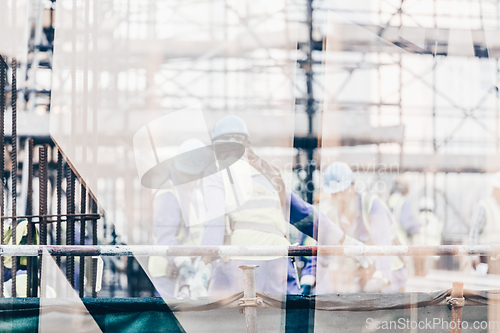 Image of Team of construction worker on construction site.