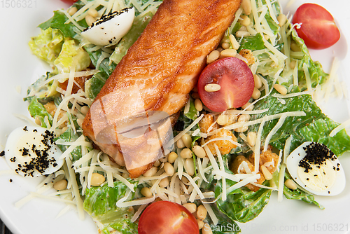 Image of Grilled salmon caesar salad