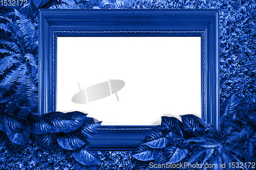 Image of Classic blue color background from leaves