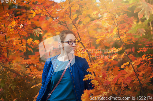 Image of Woman autumn portrait