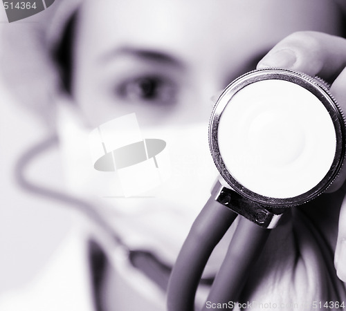 Image of Portrait of a young doctor with stethoscope.
