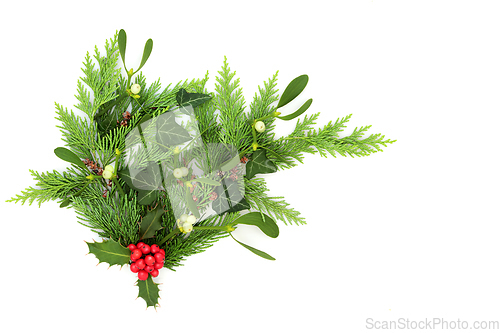 Image of Christmas Winter Greenery Natural Floral Bouquet 
