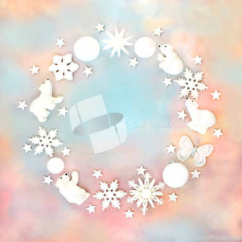 Image of North Pole Christmas Abstract Wreath Decoration 
