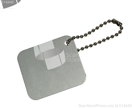 Image of Metal tag with chain