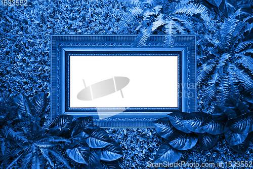 Image of Classic blue color background from leaves