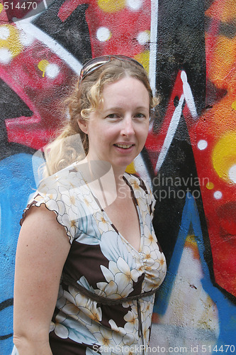 Image of Woman and graffiti