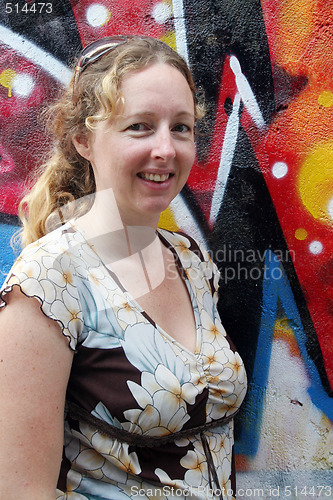 Image of Woman and graffiti
