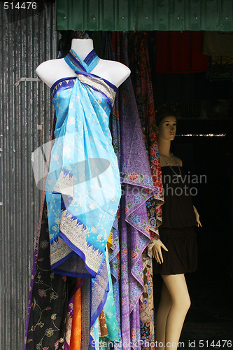 Image of Clothing shop in China town.