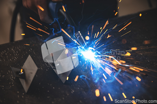 Image of Sparks in metalworking.
