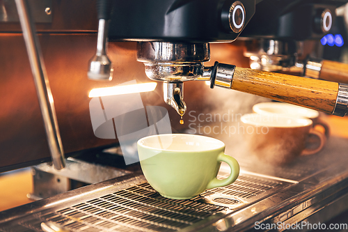 Image of Coffee machine preparing fresh coffee