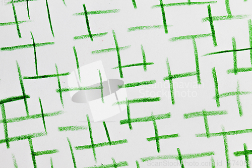 Image of chaotic lines in green pencil