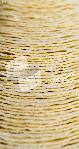 Image of potato chips, close up