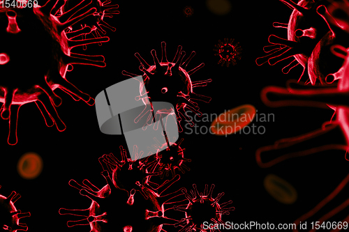 Image of 3D illustration of corona virus