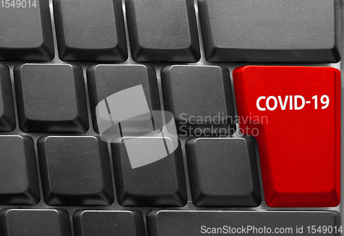 Image of COVID 19 key on keyboard