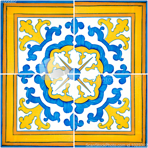 Image of Traditional Portuguese glazed tiles