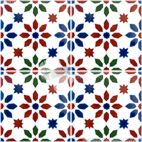 Image of Traditional Portuguese glazed tiles