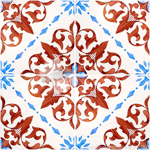 Image of Traditional Portuguese glazed tiles