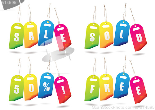 Image of rainbow sale tags